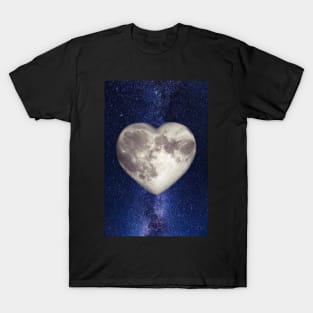 Heart Moon Art Collage T-Shirt